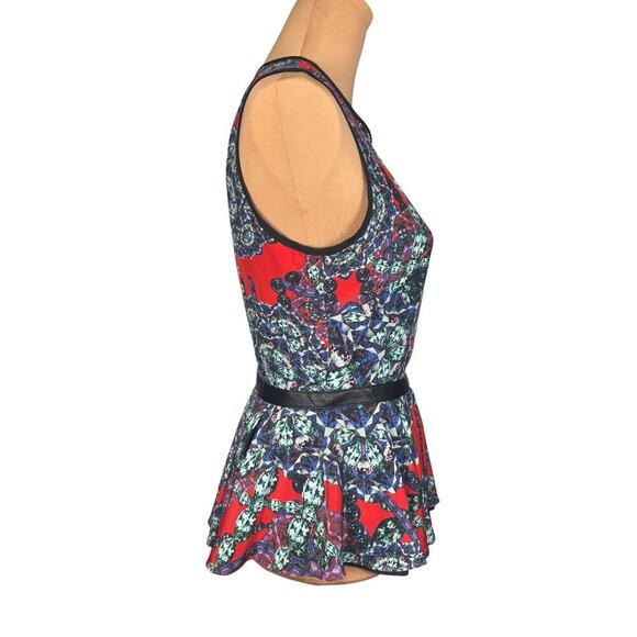 NWT Hunter Bell New York Peplum Silk Leather‎ Blouse Size 6 - Picture 4 of 7